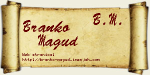 Branko Magud vizit kartica
